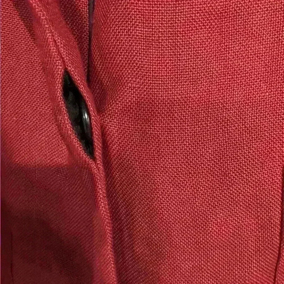 ✨New✨Zara Red Burgundy Linen Coat Size Medium - Picture 8 of 9